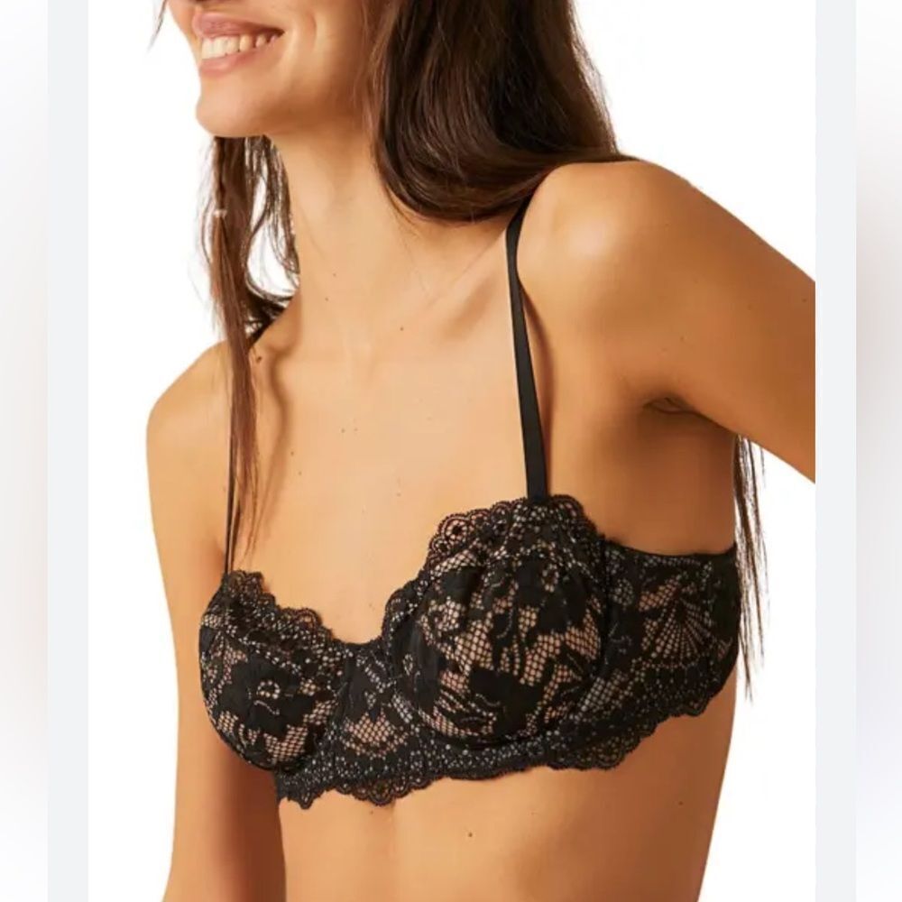 free people Maya Black Nude Combo Convertible Romantic Lace Underwire Bra